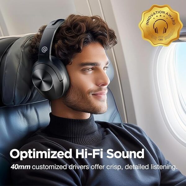 Upgrade Pro‑level Hybrid Active Noise Cancelling Headphones with HD Sound, Wireless Bluetooth Headphones Over The Ear Unequaled Comfort, Vivid Deep Bass, for Home Office Travel Birthday Gift - Image 5